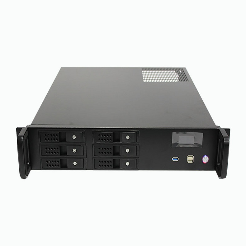 19inch Industrial rackmount chassis 2U server case/Storage chassis with screen 6Bay hotswap for 3.5 inch HDD